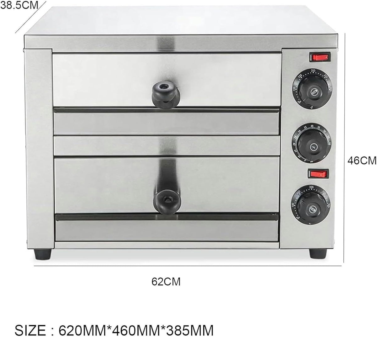 Stainless Steel 2-Layers Electric Pizza Oven M5292