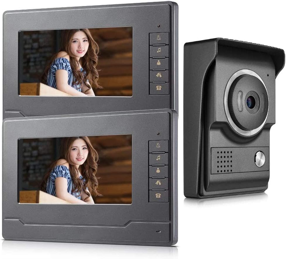Wired Video Intercom Doorbell System 7 Inches LCD Monitor Door Phone Kit W432846