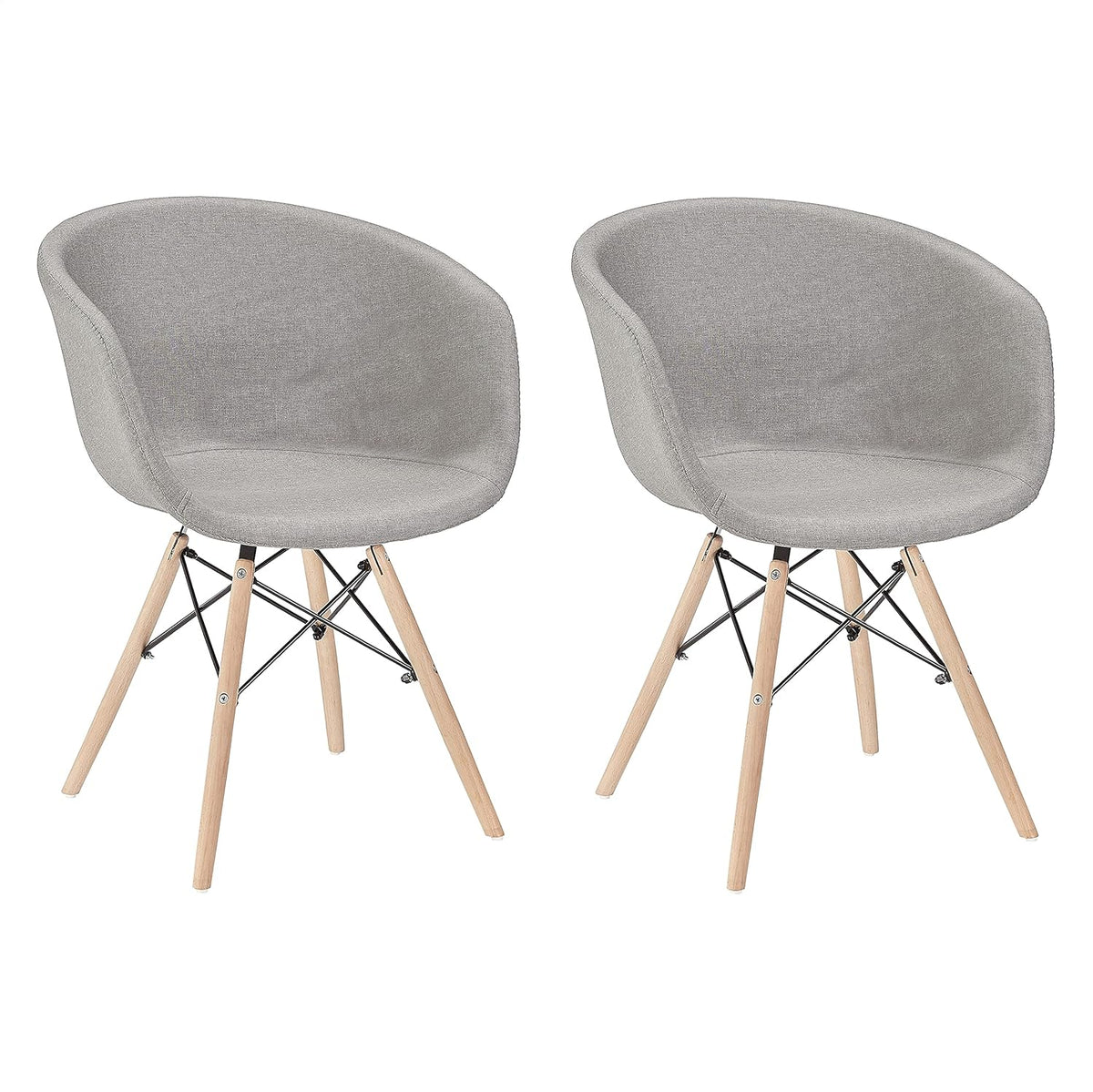 Light White 2 PCs Pack Molded Plastic Shell Arm Chair A4922
