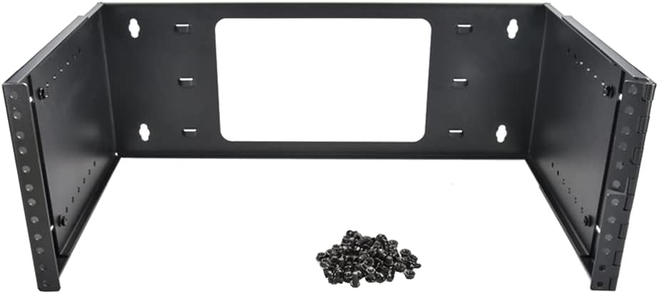 4U Hinged Extendable Wall Mount Bracket, Max 13.5" Depth, Collapsible Network Equipment Rack Black, Pack of 2 O9629