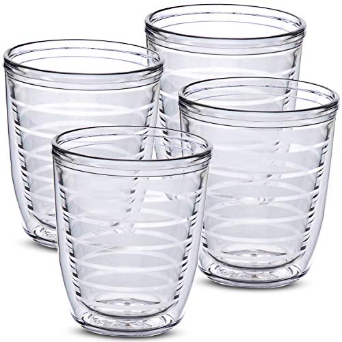 16oz Insulated Tumblers 4pack Double Walled Clear BPA-Free Dishwasher Safe F191505