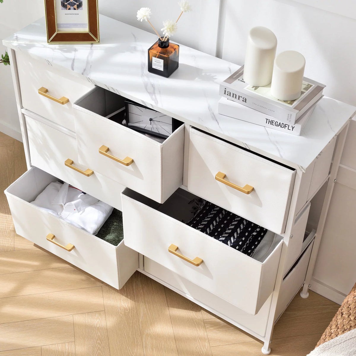 White 7 Drawer Dresser Chest Storage Organizer J66600