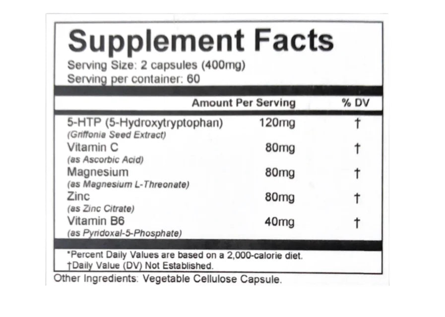 120 Capsules Magnesium L-Threonate 5-HTP C978052