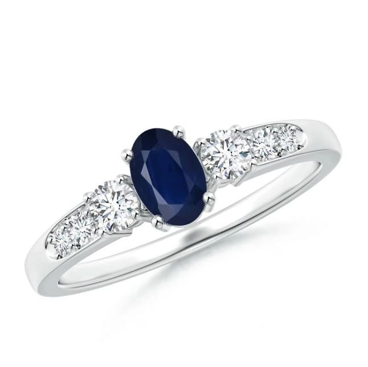 0.93ct Oval Sapphire CZ Engagement Band Ring 925 Sterling Silver Ring Size 11.5 Q5372