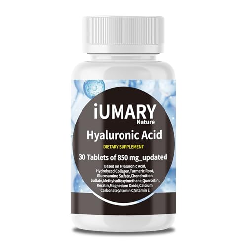 Hyaluronic Acid 850mg Dietary Supplement with Collagen 30 Tablets Pack of 3 R13587