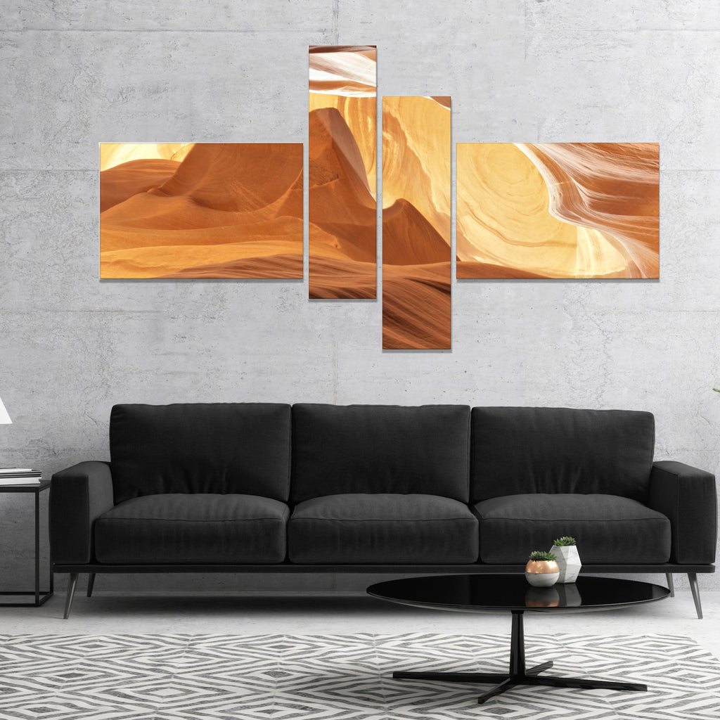Brown 4 Panels Landscape Photography Canvas Print O967