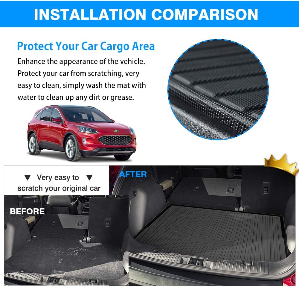 Black TPO Cargo Mat for Ford Escape Hybrid D983537
