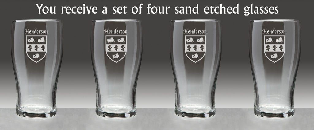 Irish Coat of Arms Tavern Glasses Set of 4 T3839