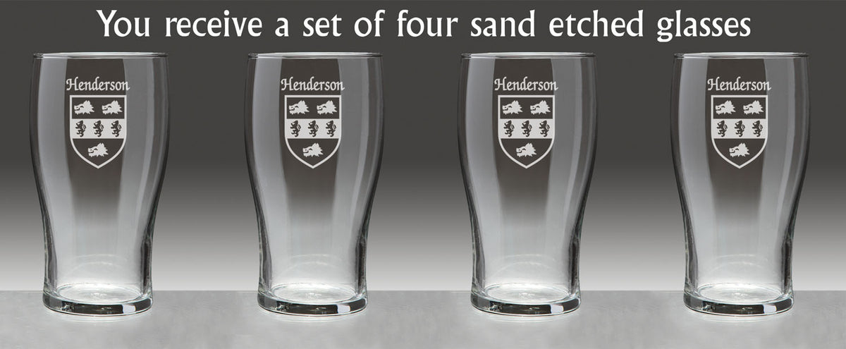 Irish Coat of Arms Tavern Glasses Set of 4 T3839