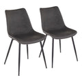 Grey Faux Leather Dining Chair Set of 2 T109