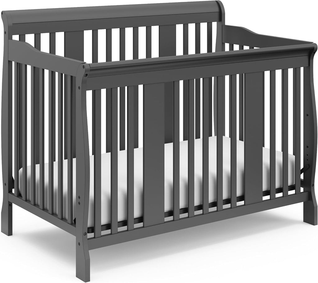 Espresso 4-in-1 Convertible Crib with Adjustable Height Mattress L9067