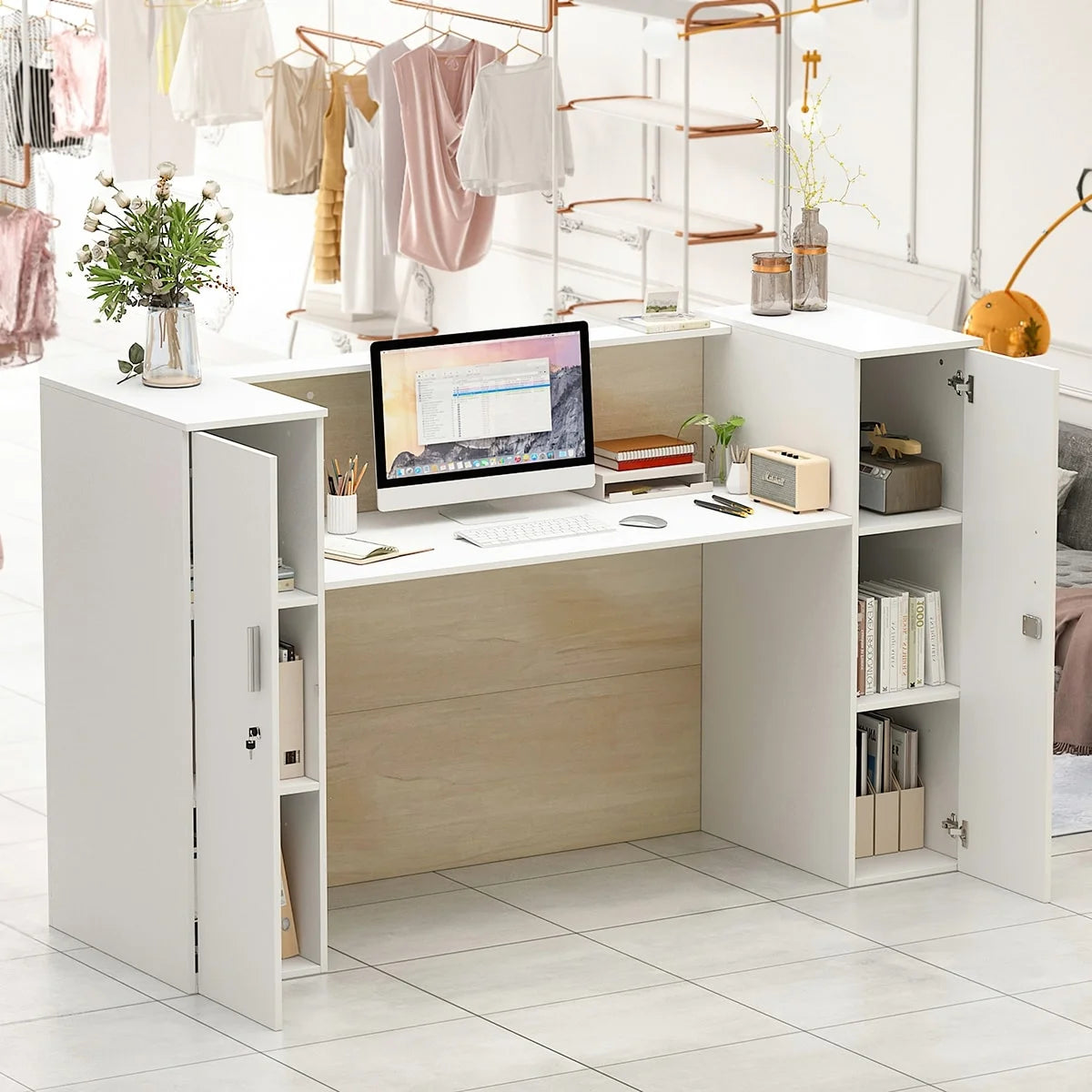 Rectangular Wood Reception Desk Z5297