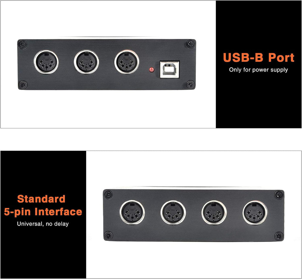 USB MIDI Interface 1-in 6-out MIDI Thru Box L55790