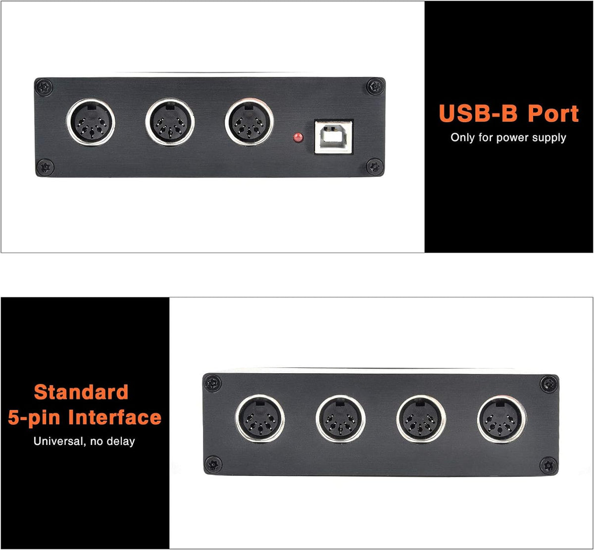 USB MIDI Interface 1-in 6-out MIDI Thru Box L55790