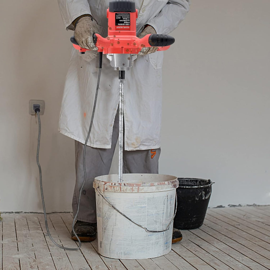 2100W Electric Handheld Concrete Mixer Drill, Cement Stirrer with Rod, 6 Speed, 110V, Pack of 2 D864