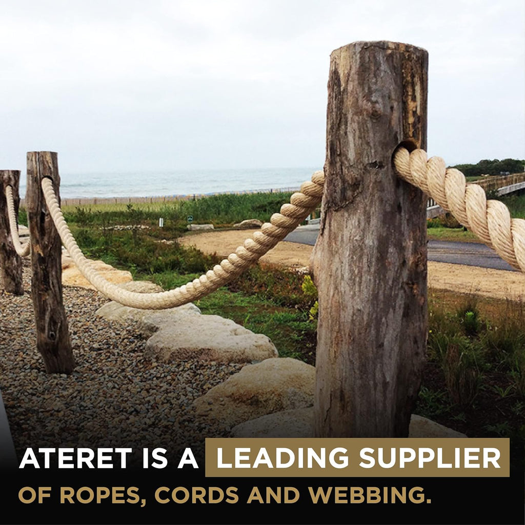 Twisted ProManila Rope Cordage 3 Strand Synthetic Polypropylene Rope 1 inch x 100 feet Pack of 2 O40748