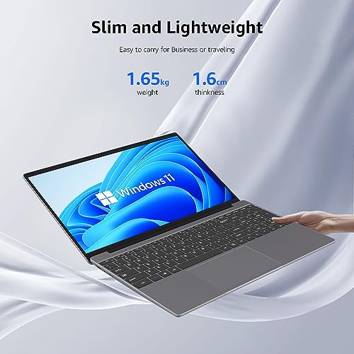 15.6 Inch Laptop Computer, Windows 11, 12GB RAM 512GB SSD, FHD IPS 1920x1200 Display, Celeron N5095 Quad-Core Processor P706
