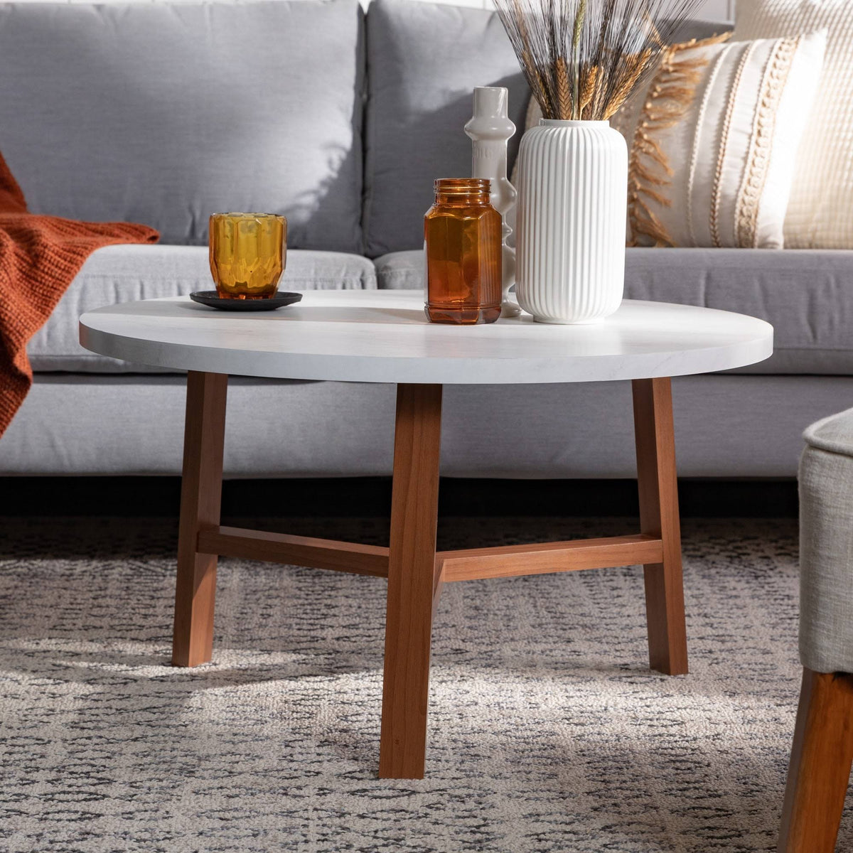 Round Faux Marble Top Coffee Table Z6073