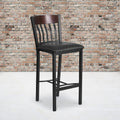 Metal and Walnut Wood Barstool with Vinyl Seat S89814