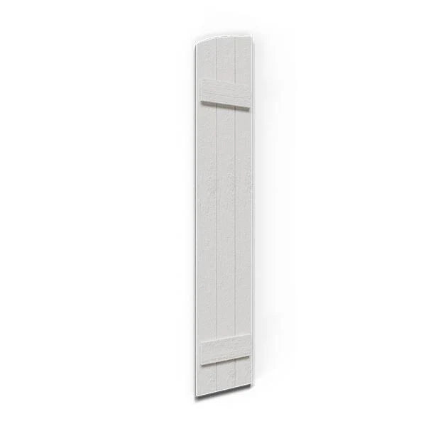 Rustic Faux Wood Shutters with Elliptical Arch Top T3919