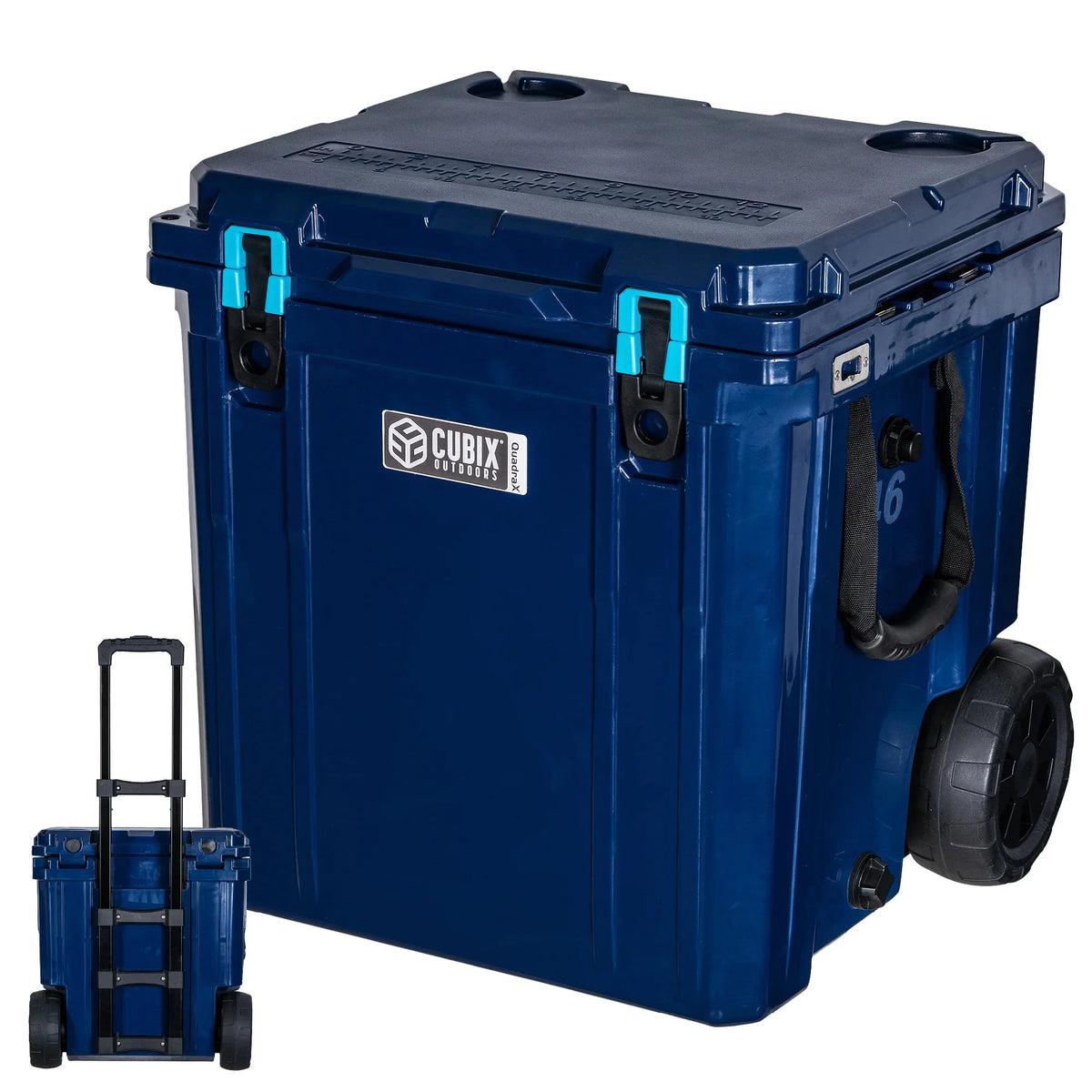 46QT Wheeled Rotomolded Portable Hard Cooler, Abyss Blue F598