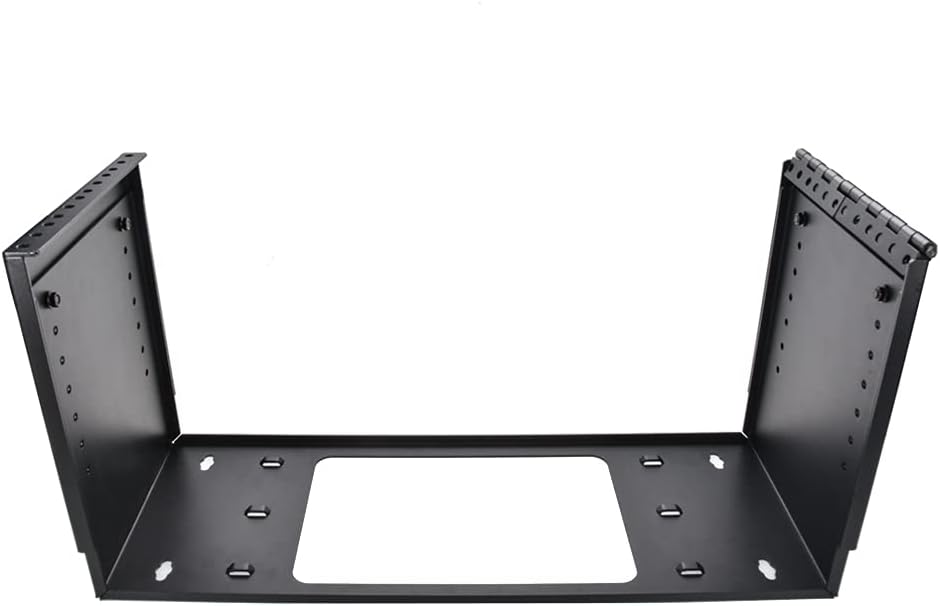 4U Hinged Extendable Wall Mount Bracket, Max 13.5" Depth, Collapsible Network Equipment Rack Black, Pack of 2 O9629