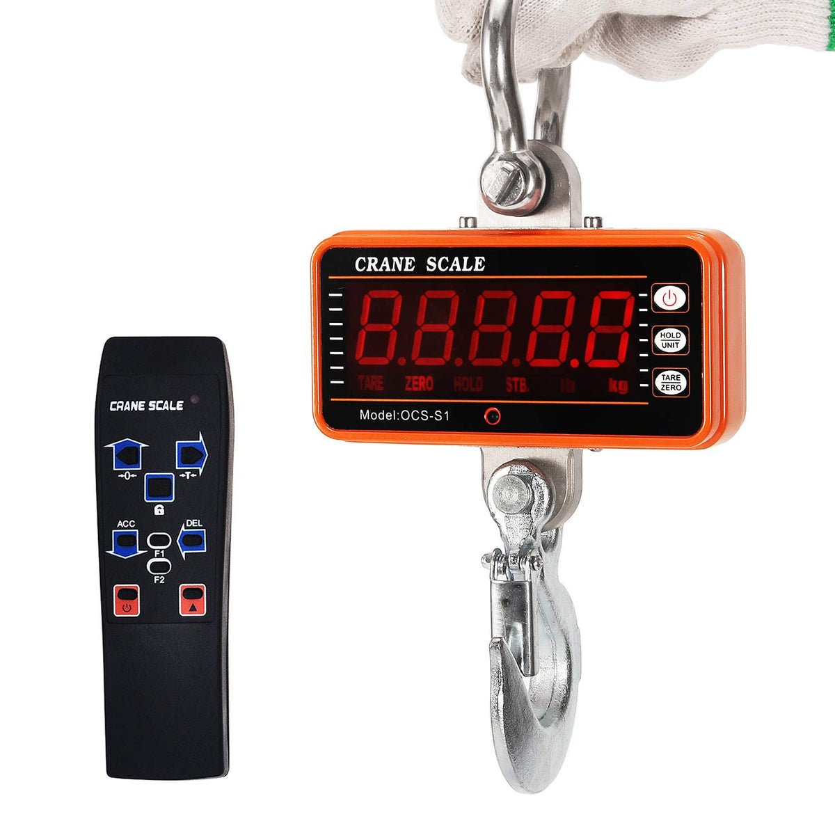 Digital Crane Scale 1000kg/2000lb Heavy Duty Hanging Scale with Remote Control LED Display E44080