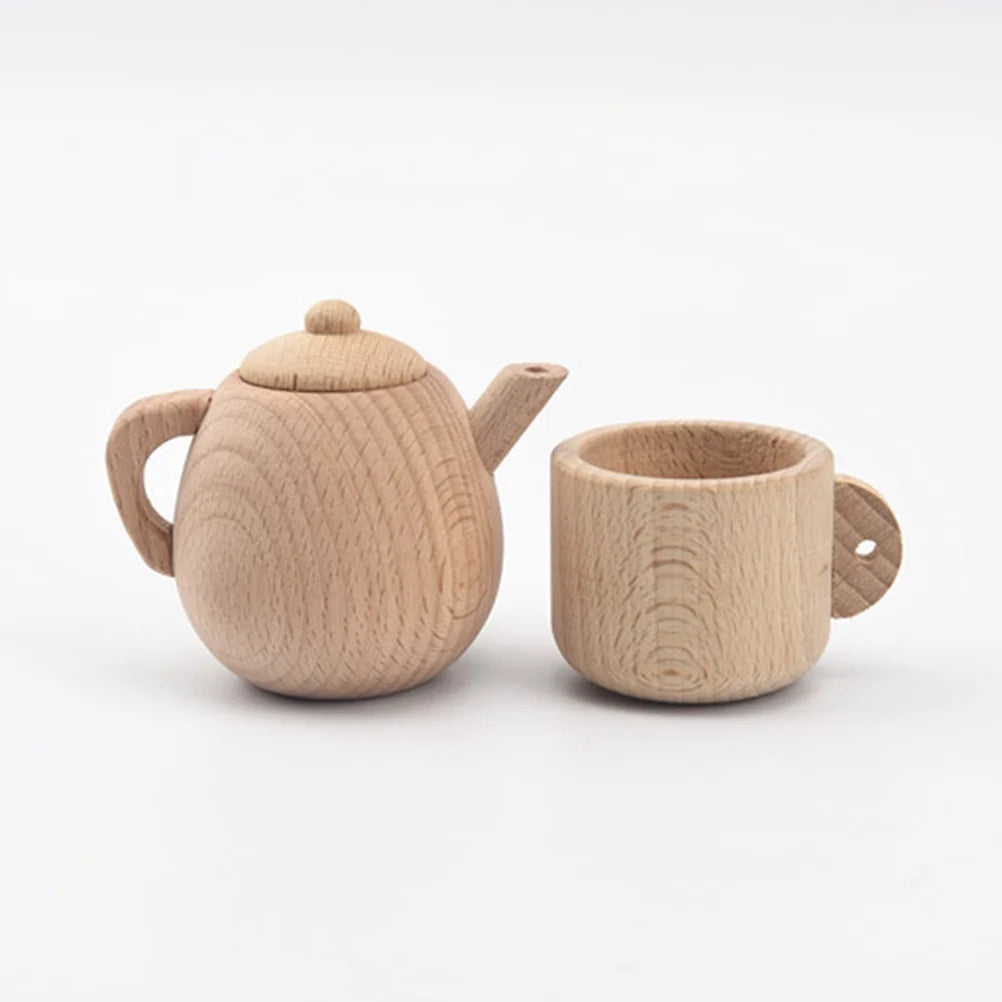 Solid Wood Tea Pot Toy V5536