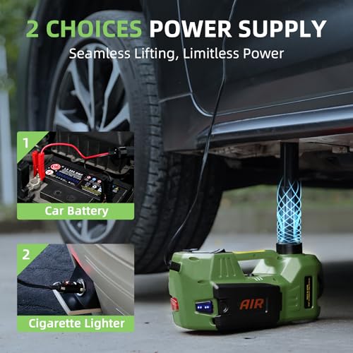 Electric Car Jack 5 Ton 12V Hydraulic Jack with Inflatable Pump Black M923427