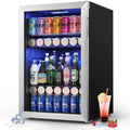 141-180 Can Freestanding Mini Beverage Refrigerator with Glass Door Z134