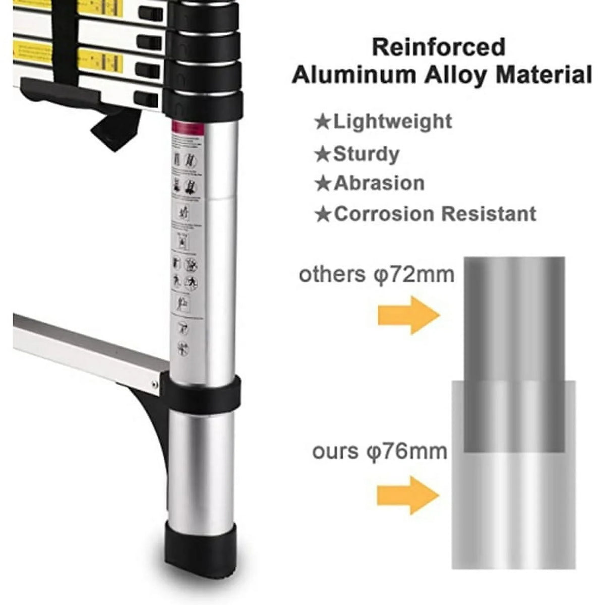 12.5FT Aluminum Telescoping Ladder N1581