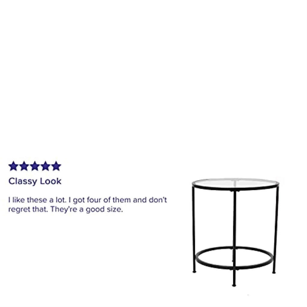 Clear Matte Black End Table B6746