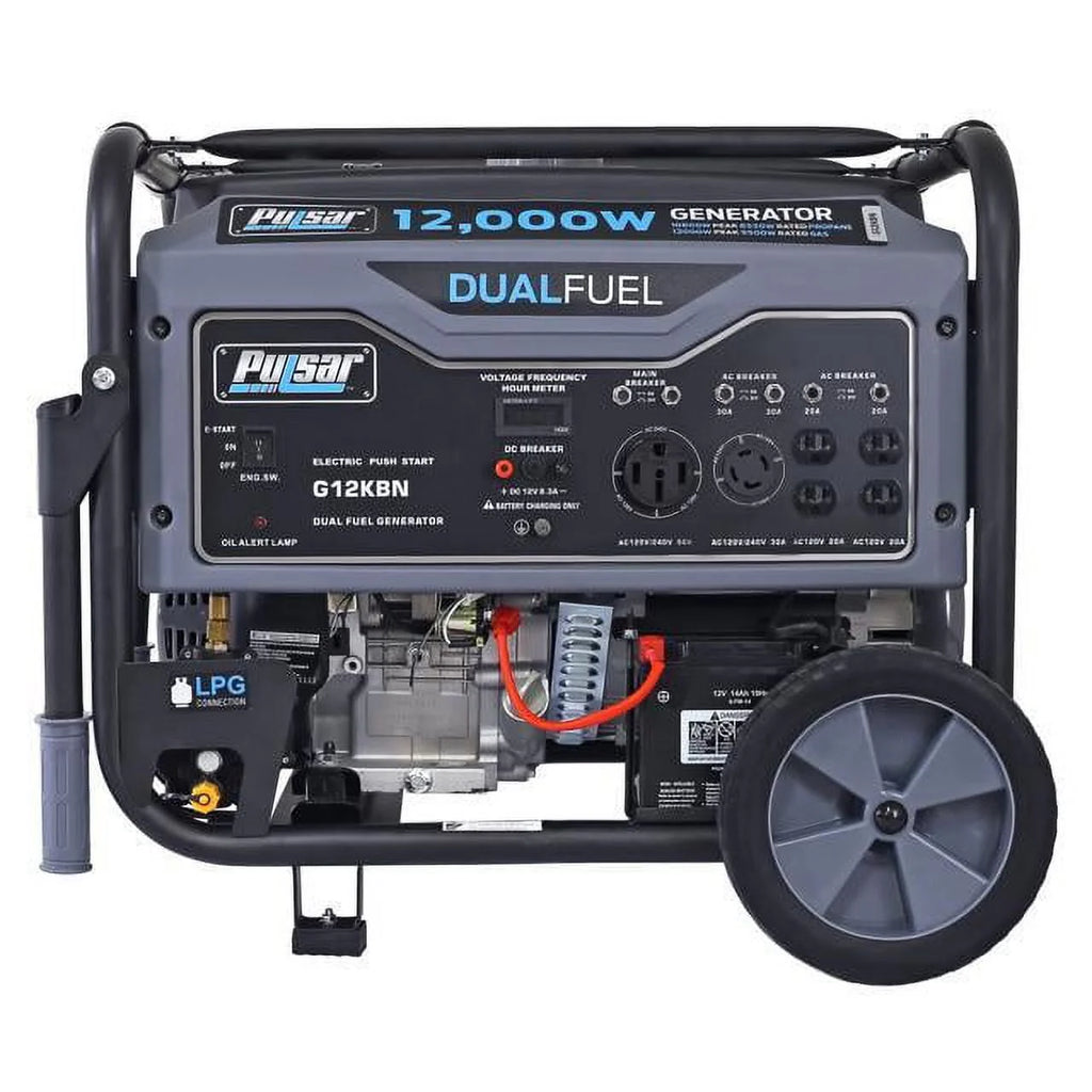 12,000W Dual Fuel Portable Generator in Space Gray with Electric Start H53406