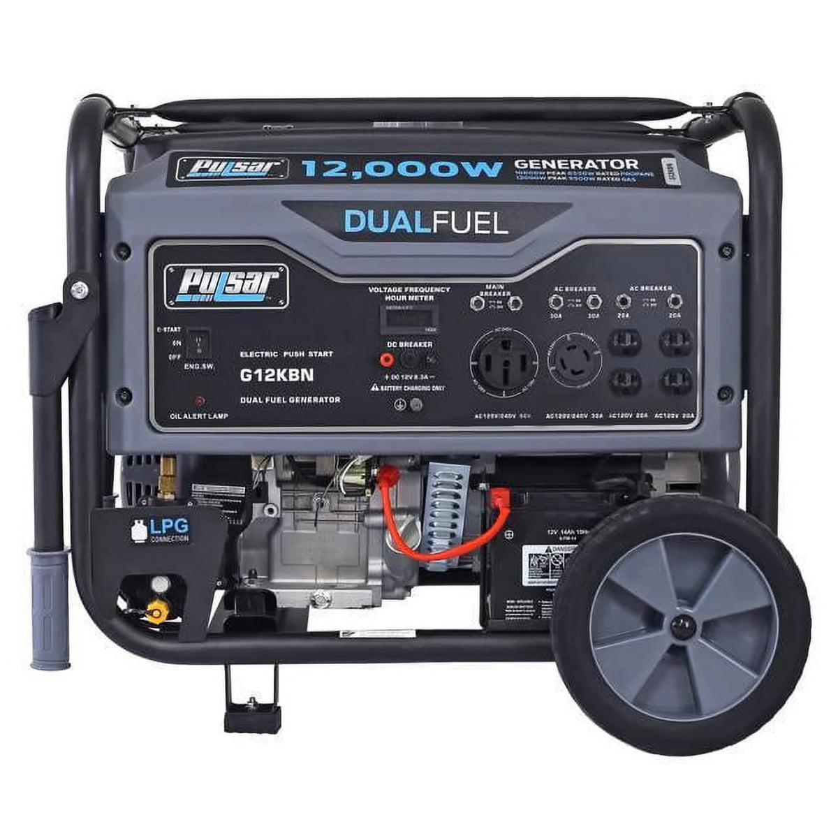 12,000W Dual Fuel Portable Generator in Space Gray with Electric Start H53406