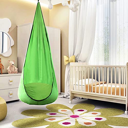 Pink Pod Swing Seat Hanging Hammock Chair with Inflatable Pillow U55940
