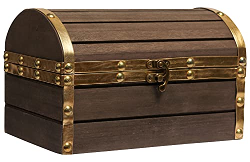 Wooden Jewelry Box with Latch, 8.5 x 5.5 x 5.5 inches J7376