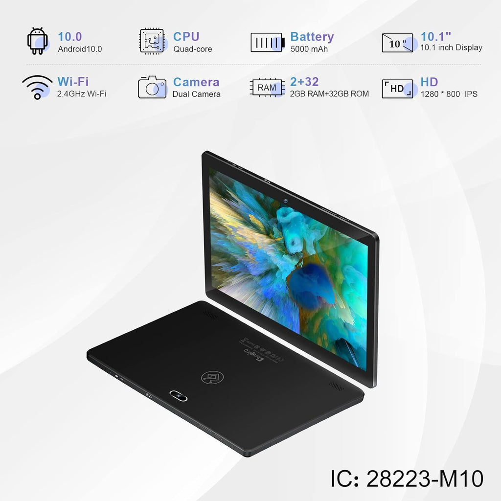 Black 10.1" 2GB RAM 32GB Storage Tablet Pack of 2 A78542