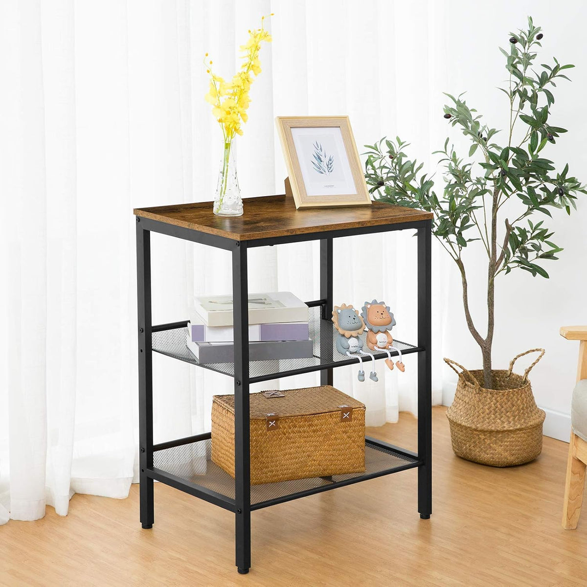 Rolling Cart, 3-Tier Utility Cart with Brakes D4814