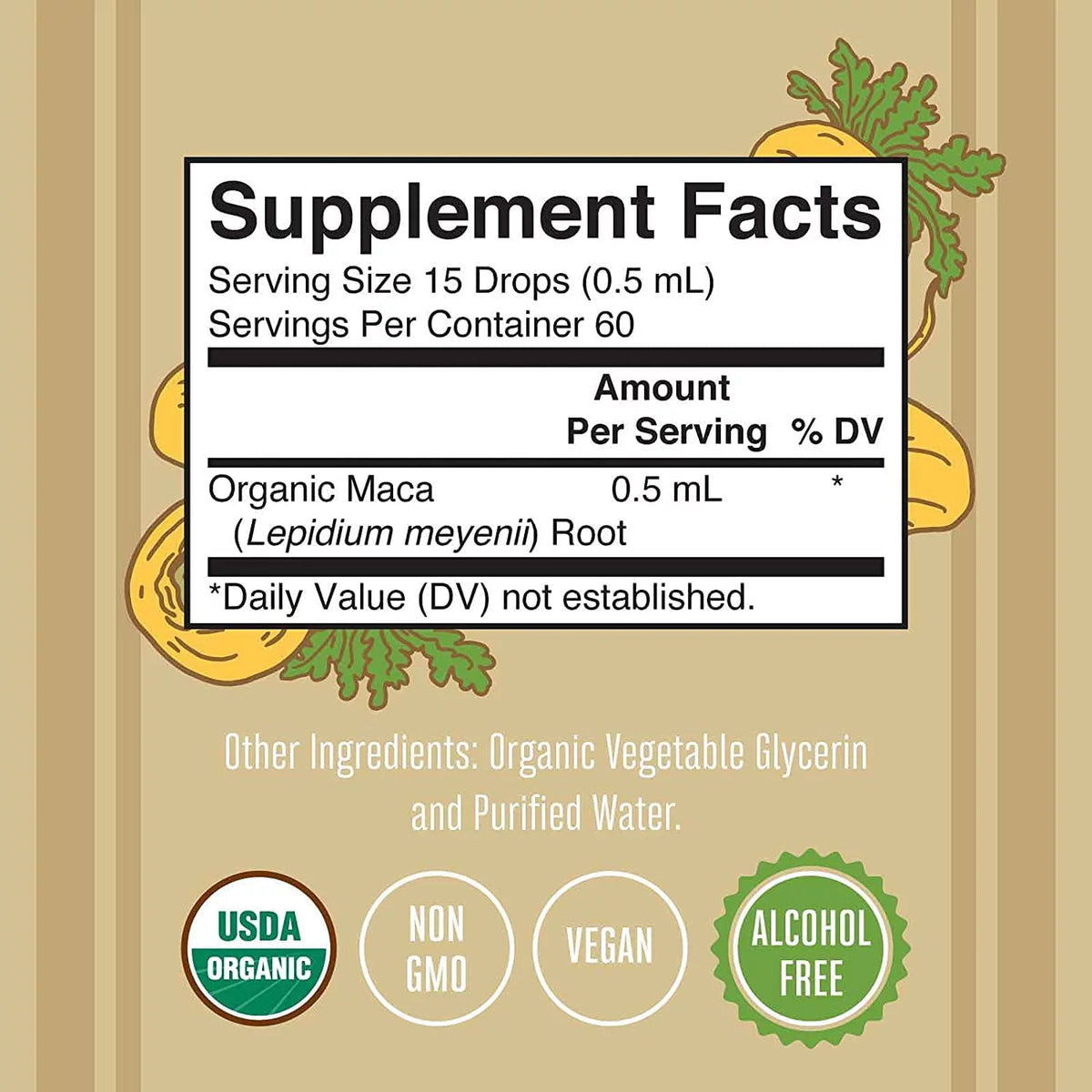 USDA Organic Maca Root Liquid Drops 1 fl oz Y962223