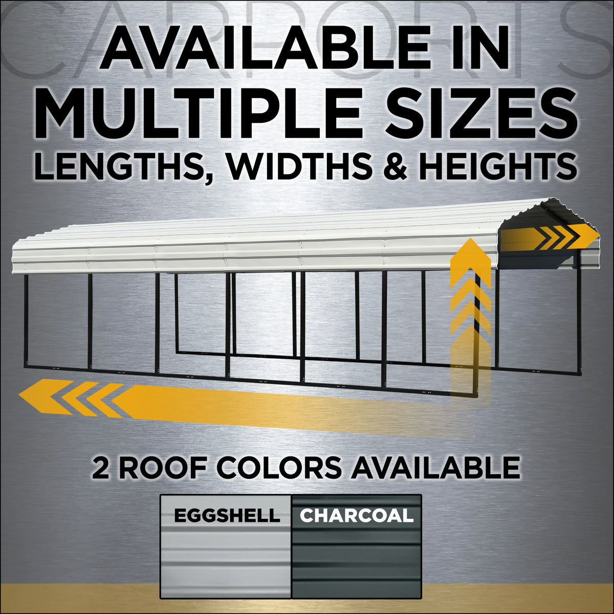 Galvanized Steel Carport Kit, 10' x 29' x 9' V854