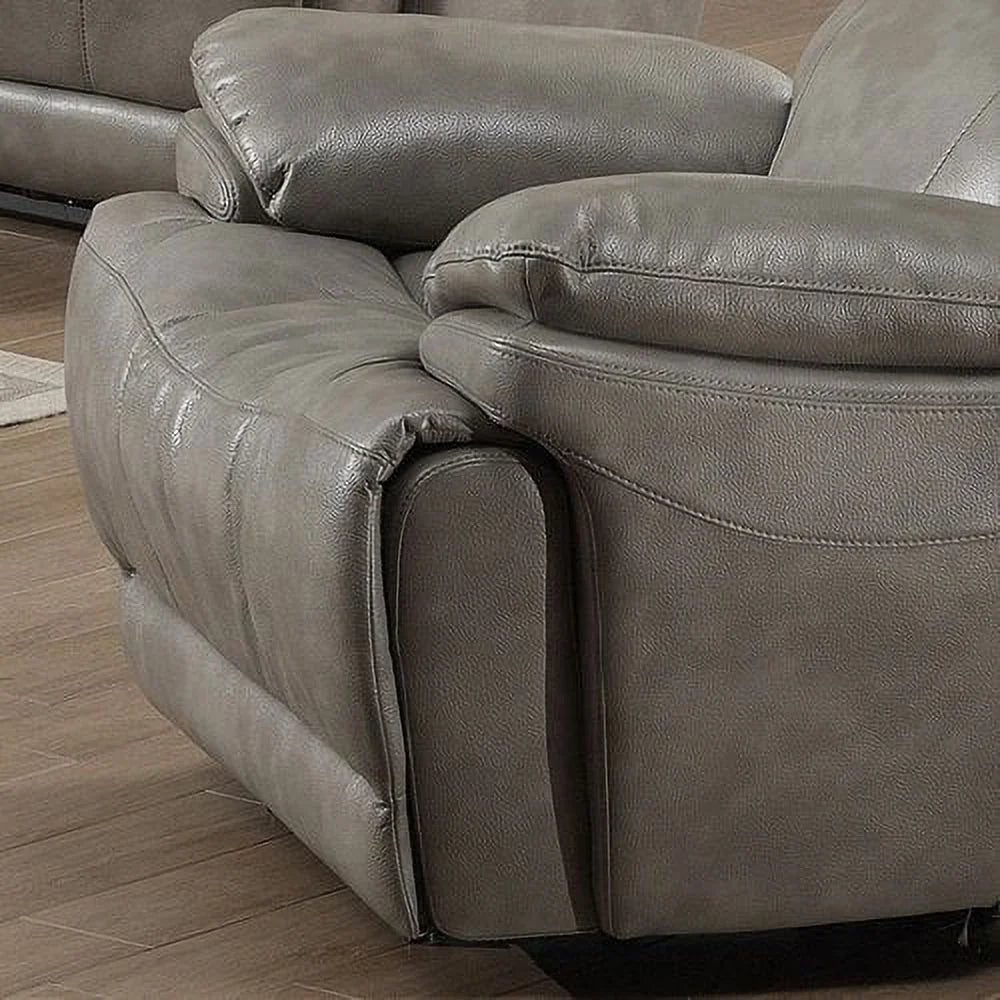 Grey Faux Leather Fabric Reclining Chair R61470