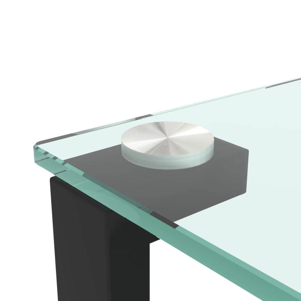 Black Glass Top Metal Frame End Table N3601