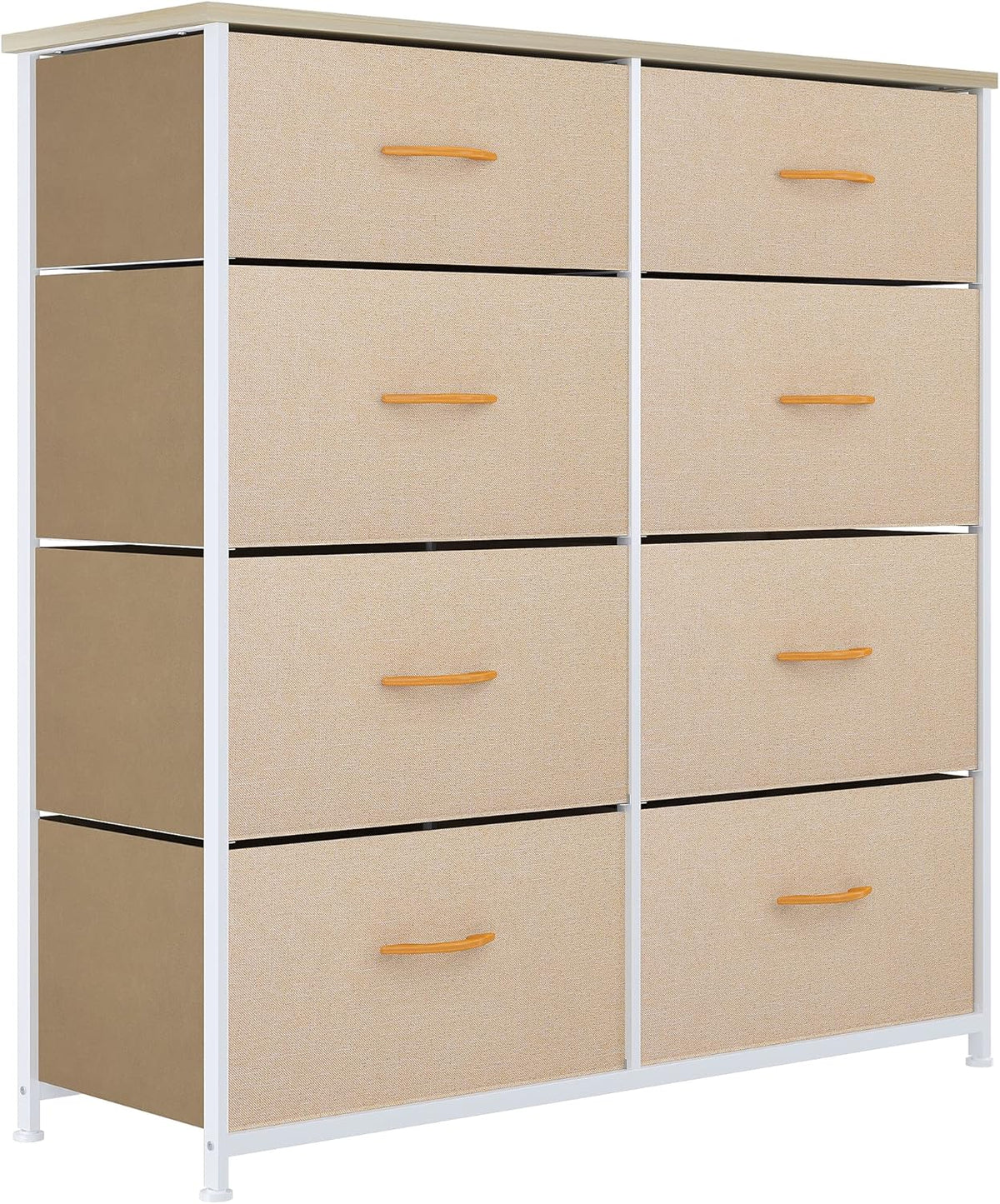 Charcoal 8 Drawer Fabric Dresser with Steel Frame and Wooden Top P507556