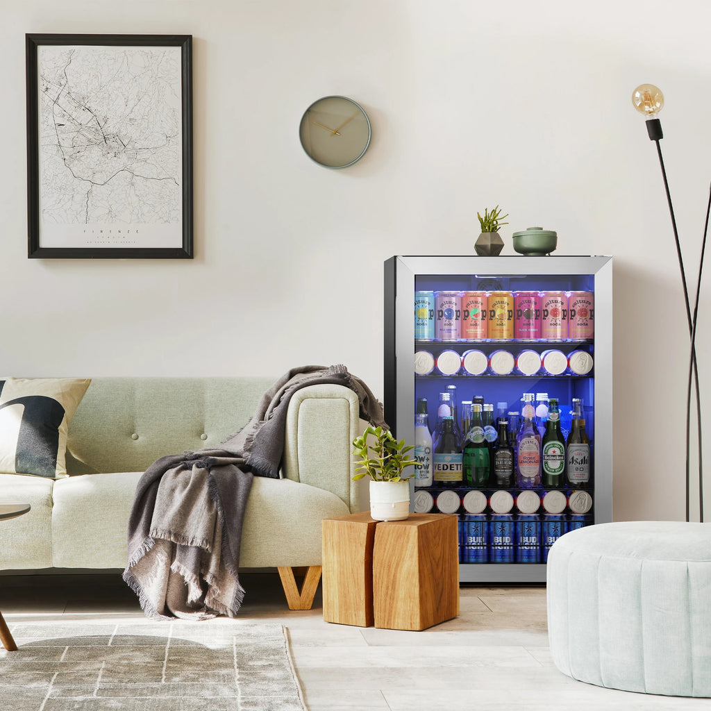 141-180 Can Freestanding Mini Beverage Refrigerator with Glass Door Z134