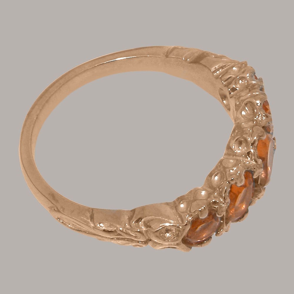 9k Rose Gold Citrine Womens Band Ring W1554