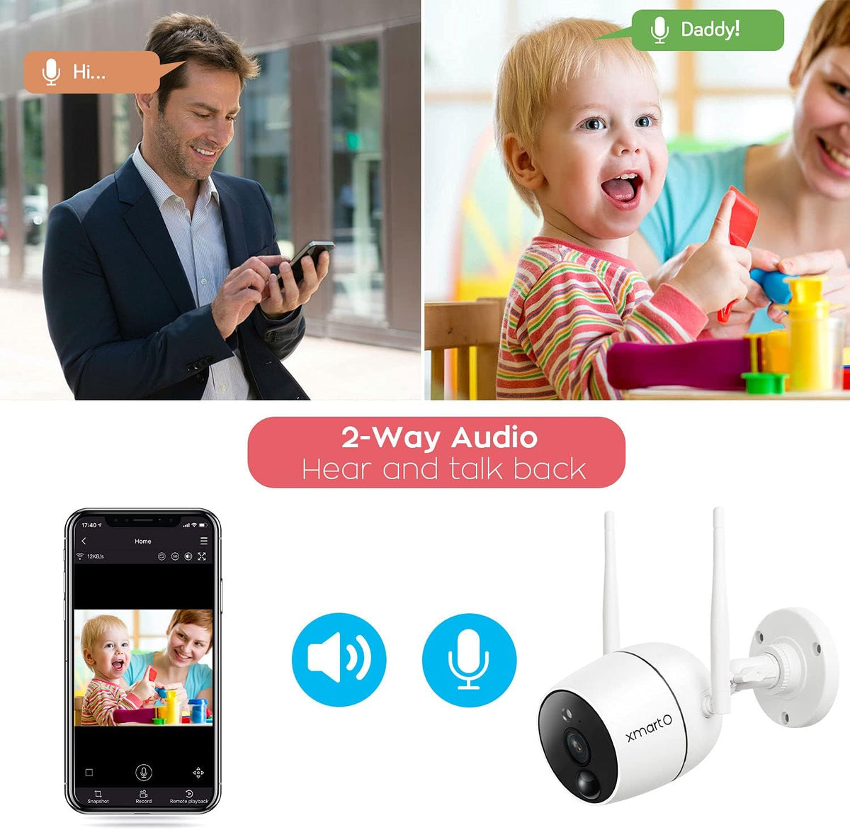 2K Wireless Security Camera with Night Vision (Pack of 2) W81460