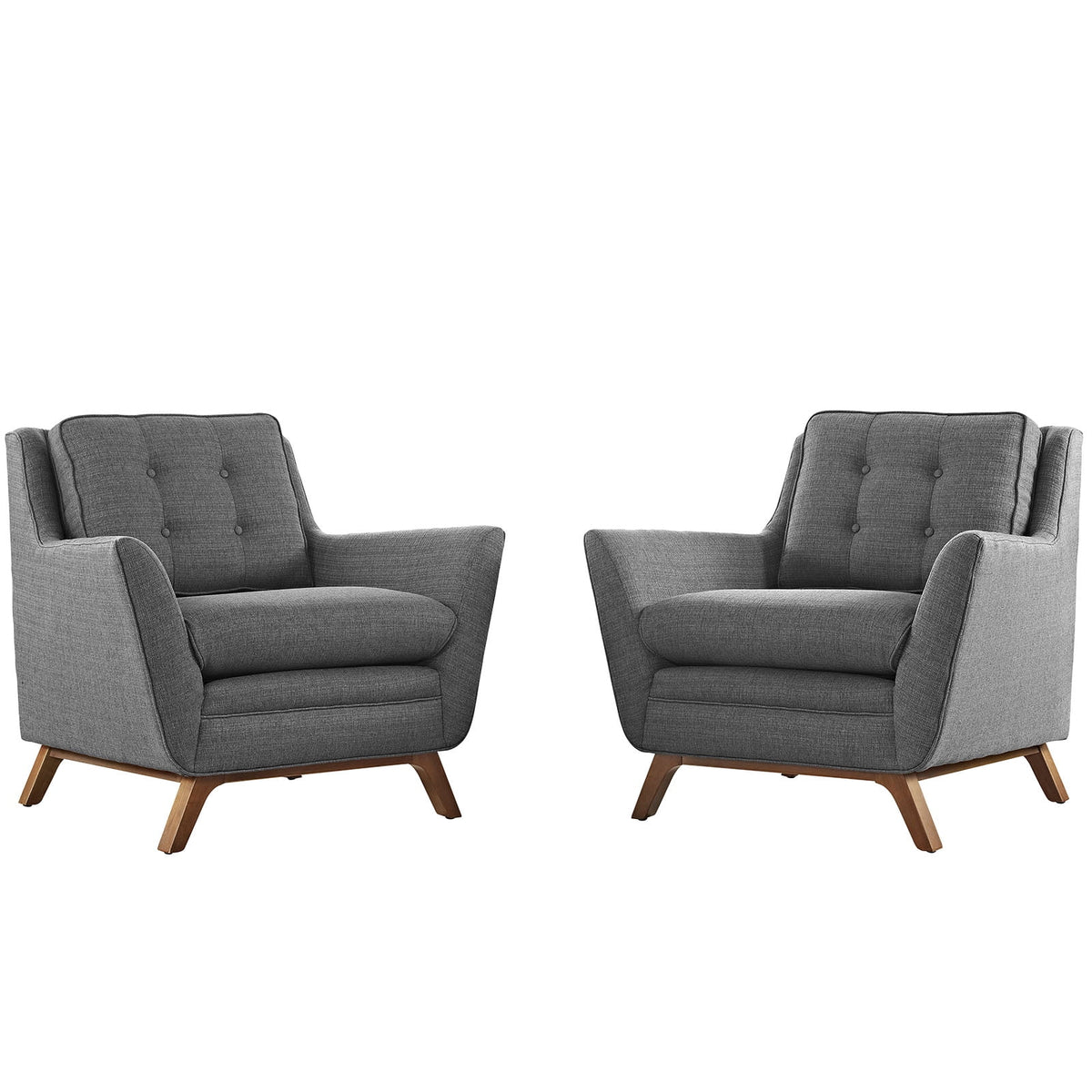 2 Piece Upholstered Fabric Living Room Set in Gray X89793
