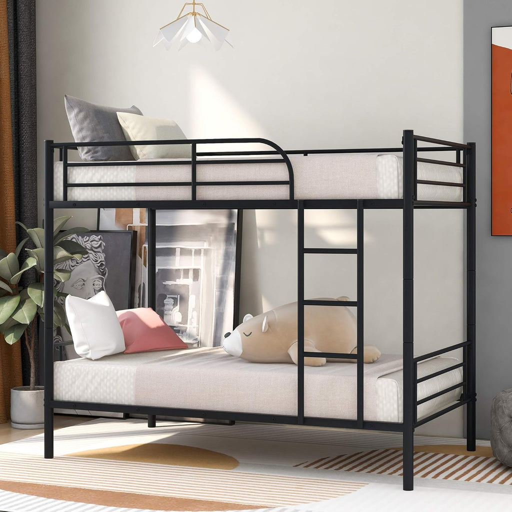 Metal Bunk Bed with Trundle, Black H984