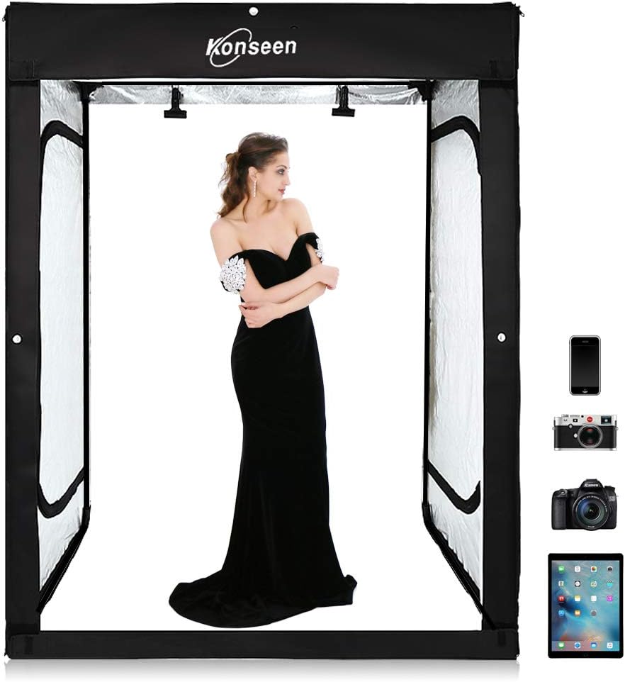 47x39x78 inch Dimmable LED Photo Shooting Tent with 3 Colors PVC Backdrops and Carrying Bag X922519