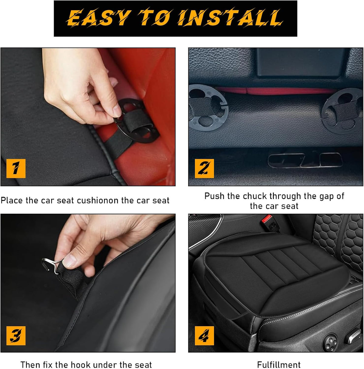 Gray Memory Foam Car Seat Cushion with Non-Slip Bottom A62063